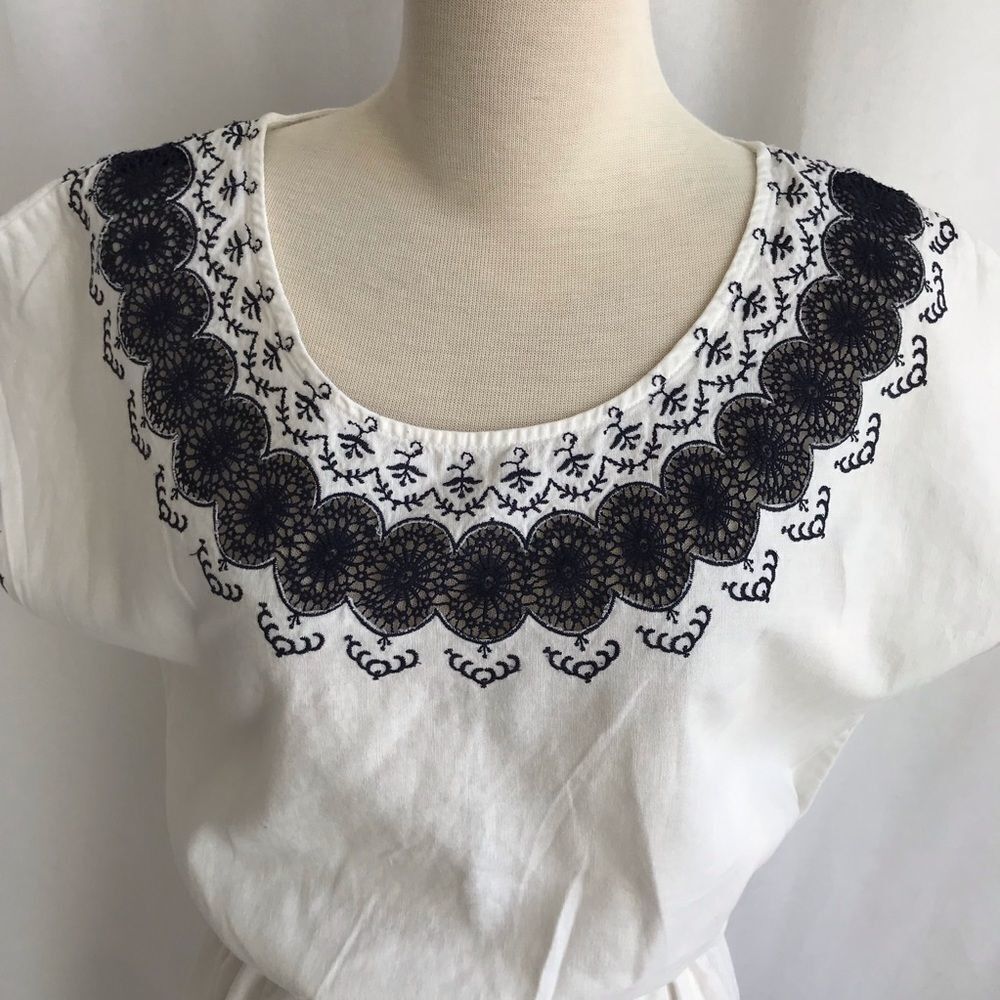 J.Crew Embroidered Linen Blend Mini Dress European Coastal Summer Resort XXS - Picture 4 of 14